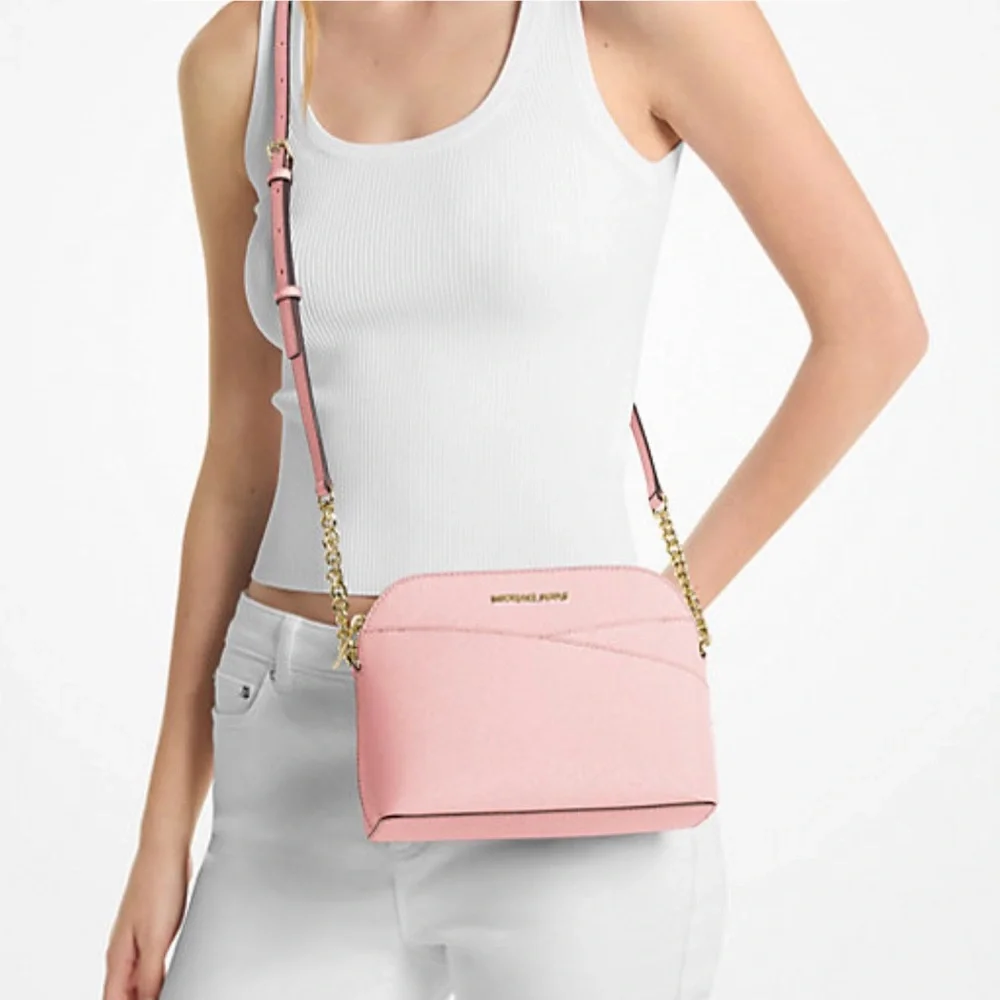 BNIP! MICHAEL KORS, Jet Set Travel Medium Dome Crossbody Bag, POWDER BLUSH 💖 - Picture 3 of 15